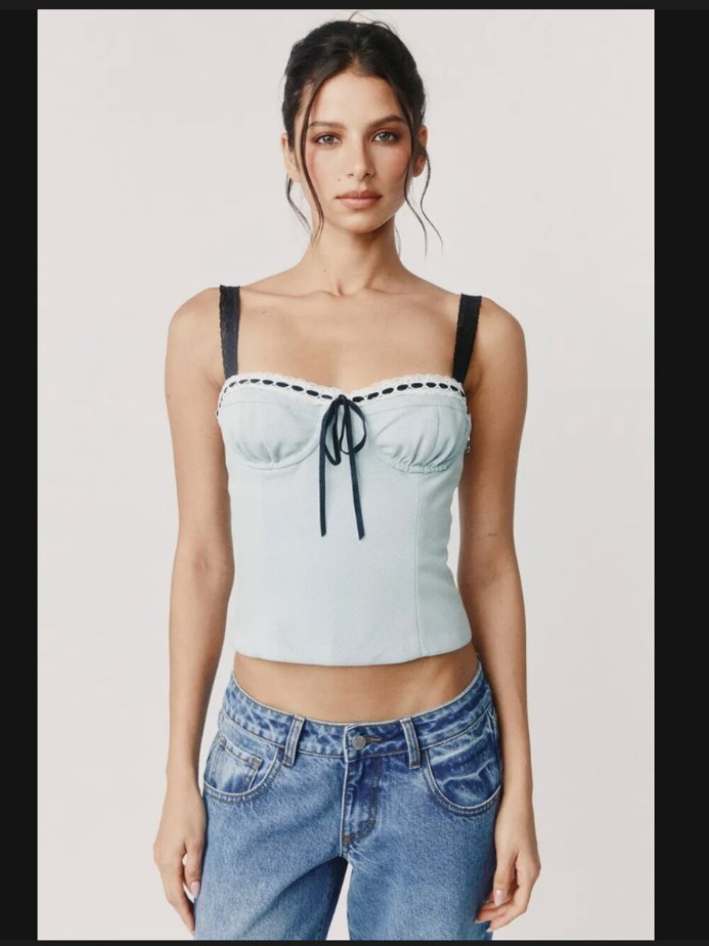 With Jean Ryder Top | Baby Blue